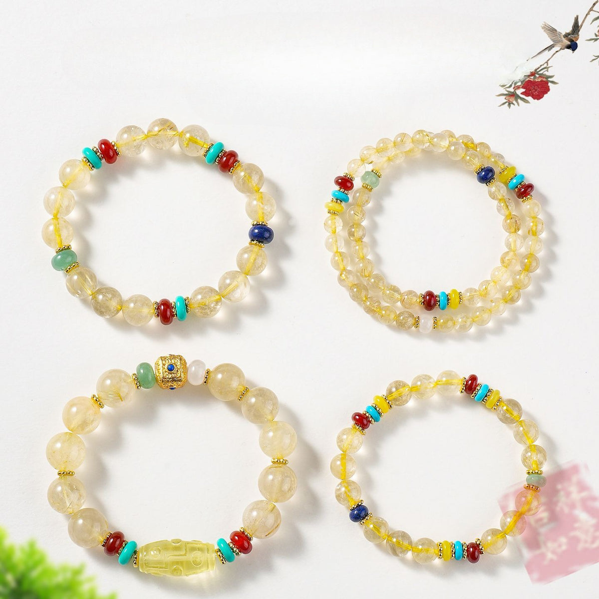 Golden Rutilated Quartz Citrine Bracelet