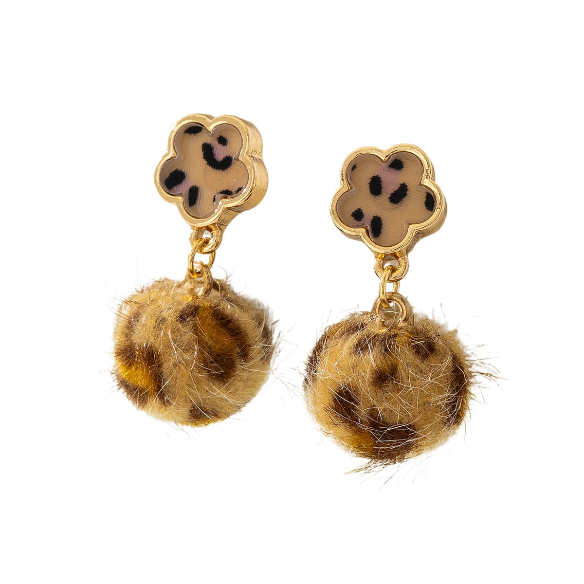 Planderful Vienna Verve Earrings – Fashionable Cute Cartoon Design with Leopard Print