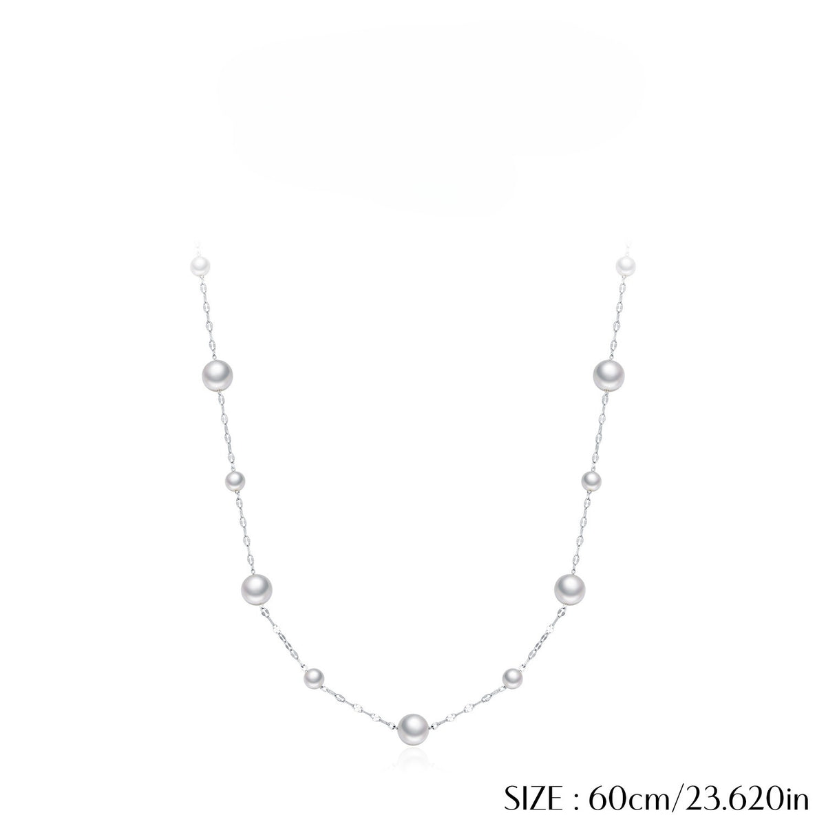 925 Sterling Silver Crystal Pearl Sweater Necklace