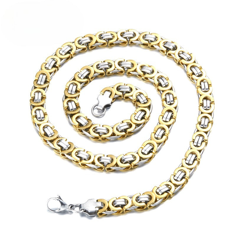 Stainless Steel Necklace – Men's Gold-Plated Necklace – Models.