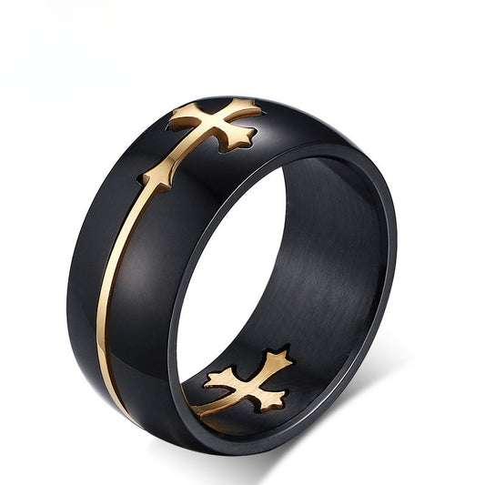 Men Rings Removable Cross Ring Titanium Steel Wholesale