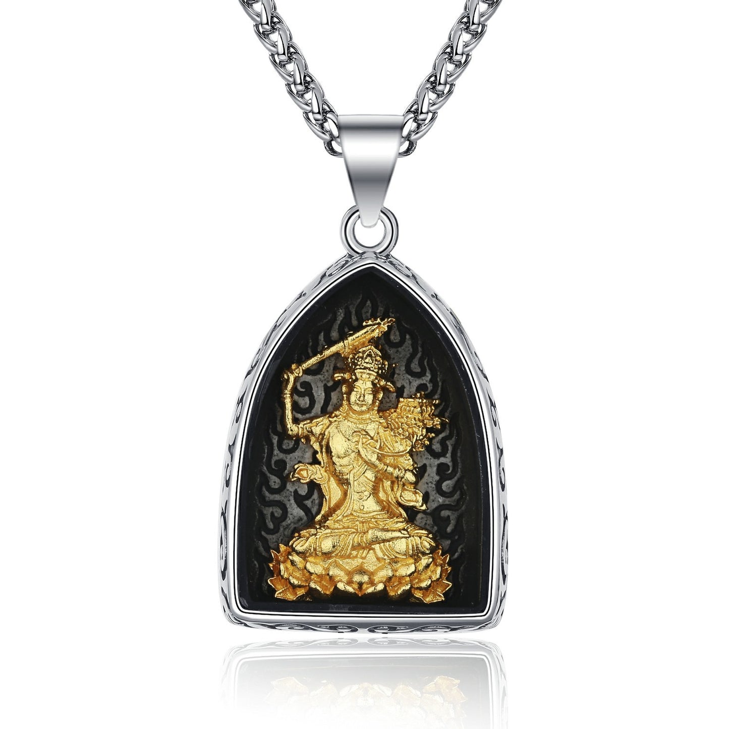 Titanium Steel Necklace – Elegant Buddha Pendant