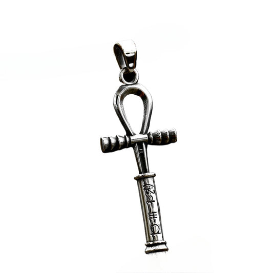 Egyptian Anubis Cross Pendant in Retro Titanium Steel - Men's Scepter Jewelry