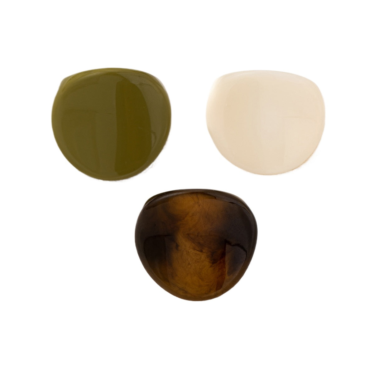 Stylish Geometric Resin Round Rings Set for Women's Parties