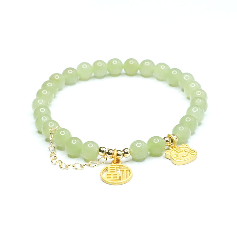 Hetian Jade Tiger Zodiac Bracelet
