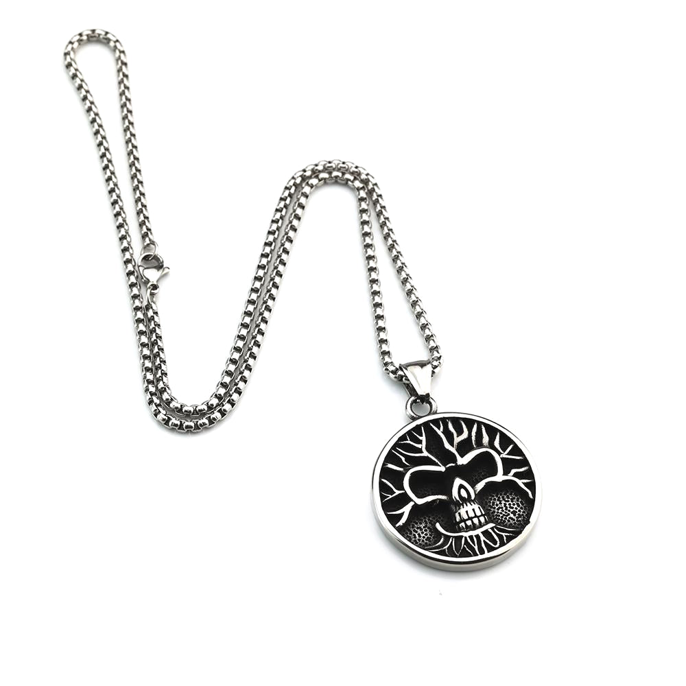 Nordic Retro Stainless Steel Single-Sided Viking Tree Pendant