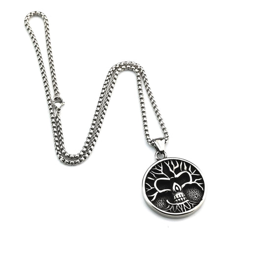Nordic Retro Stainless Steel Single-Sided Viking Tree Pendant