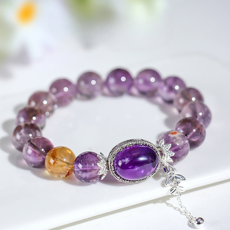 Planderful Fortune's Favor Bracelet – Elegant Double Leaf Tassel Design with Freshwater Pearls