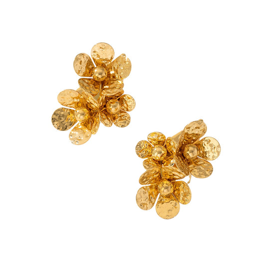 Planderful Vienna Verve Earrings – Elegant Gold Flower Design