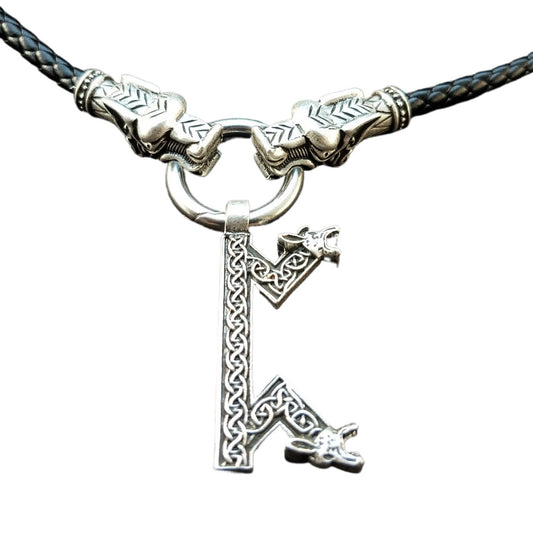 Elder Rune Viking Necklace with Nordic Amulet Design for Men