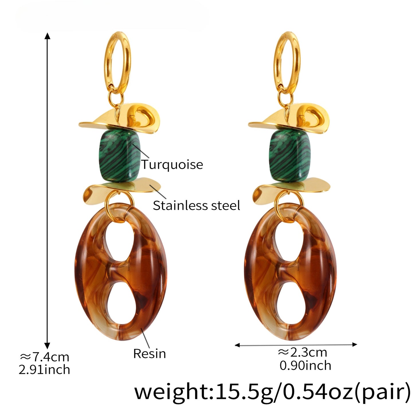 Planderful Merade Oval Resin Pig Nose Stud Earrings Trendy