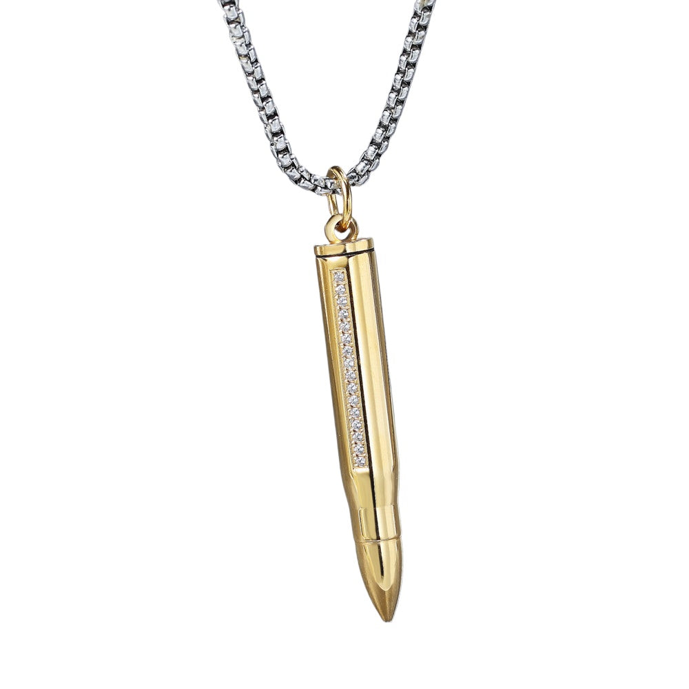 Planderful Elegant Titanium Steel Pendant With Zircon Inlay For Unisex Protection Jewelry