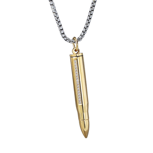 Planderful Elegant Titanium Steel Pendant With Zircon Inlay For Unisex Protection Jewelry