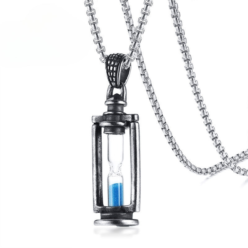 Titanium Steel Jewelry Wholesale Men's Retro Hourglass Pendant