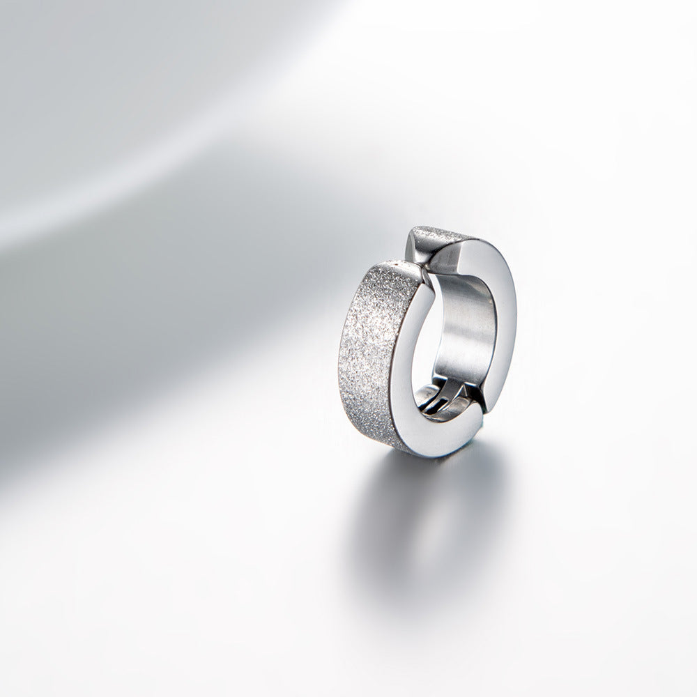 Japanese And Korean Style Hip Hop Titanium Steel Ear Clips For Men