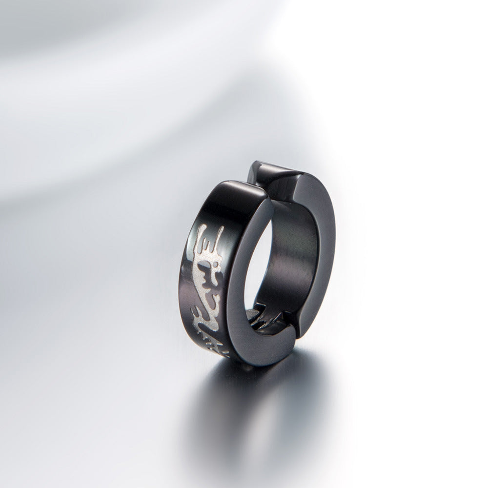 Japanese And Korean Style Hip Hop Titanium Steel Ear Clips For Men