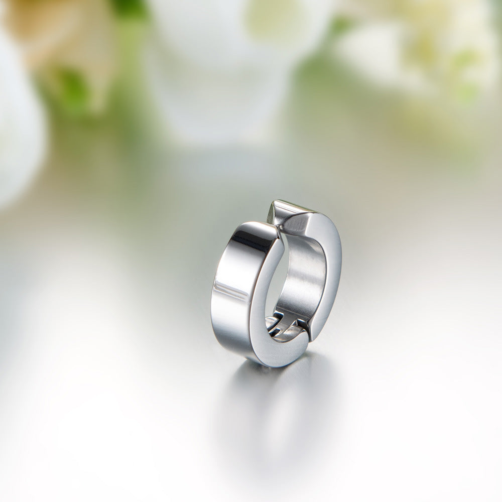 Japanese And Korean Style Hip Hop Titanium Steel Ear Clips For Men