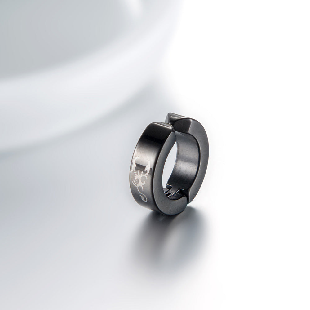 Japanese And Korean Style Hip Hop Titanium Steel Ear Clips For Men