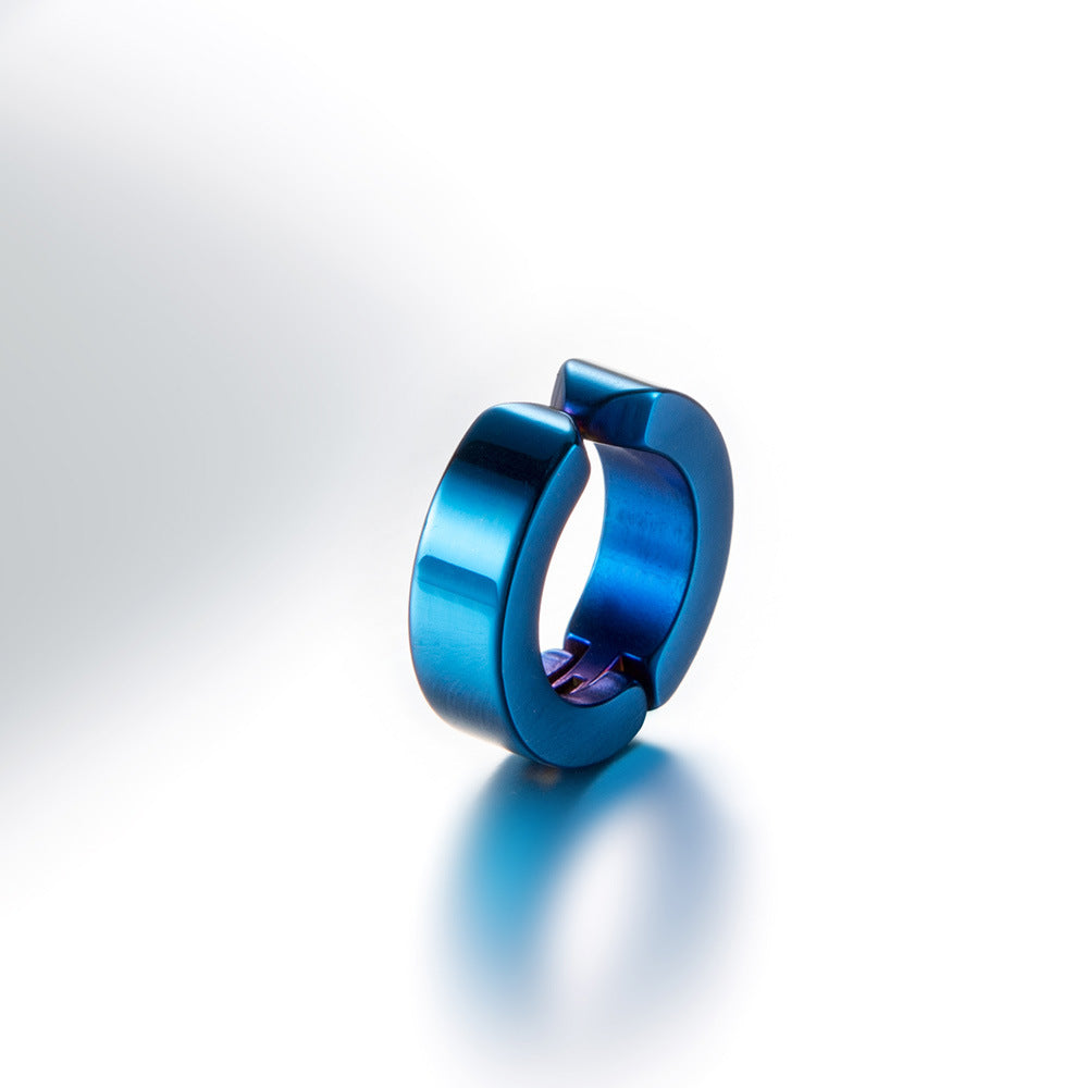 Japanese And Korean Style Hip Hop Titanium Steel Ear Clips For Men