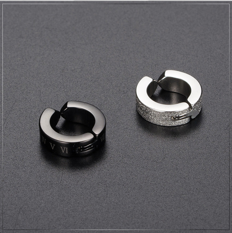 Japanese And Korean Style Hip Hop Titanium Steel Ear Clips For Men