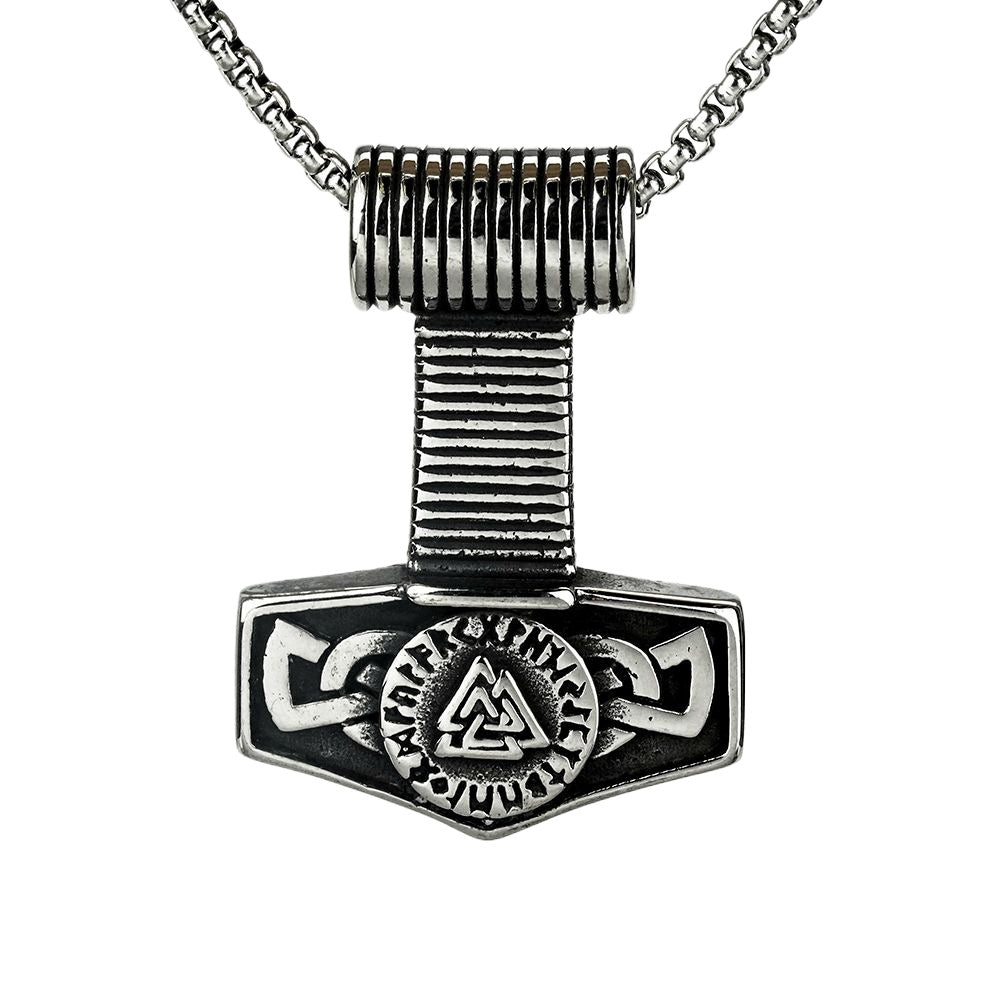 Viking Pendant Necklace For Men Titanium Steel Durable Bold Norse Legacy Planderful Jewelry