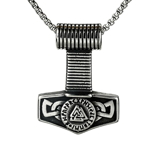 Viking Pendant Necklace For Men Titanium Steel Durable Bold Norse Legacy Planderful Jewelry