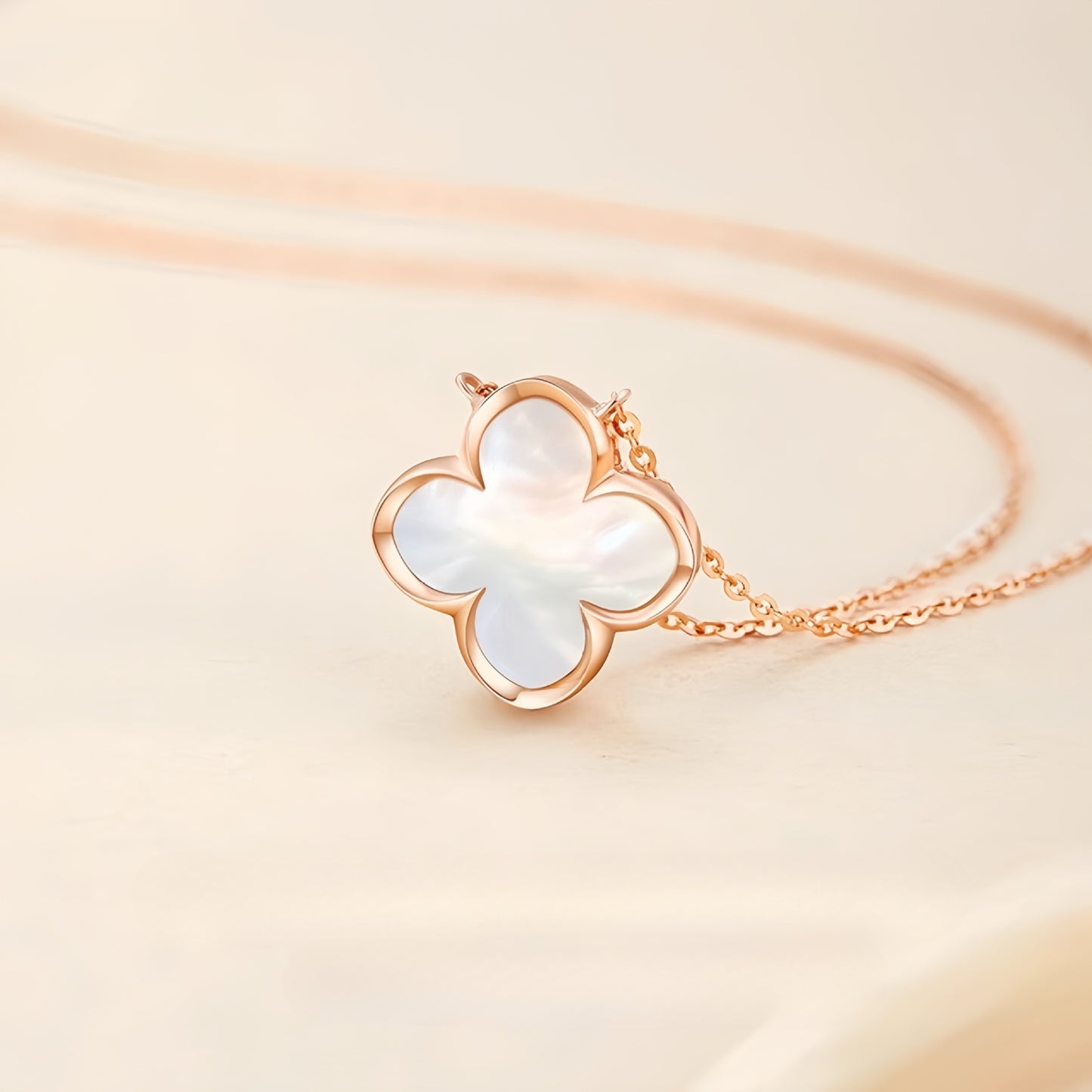 New 925 Sterling Silver Four-Leaf Clover Necklace Women's Summer Jewelry Design
