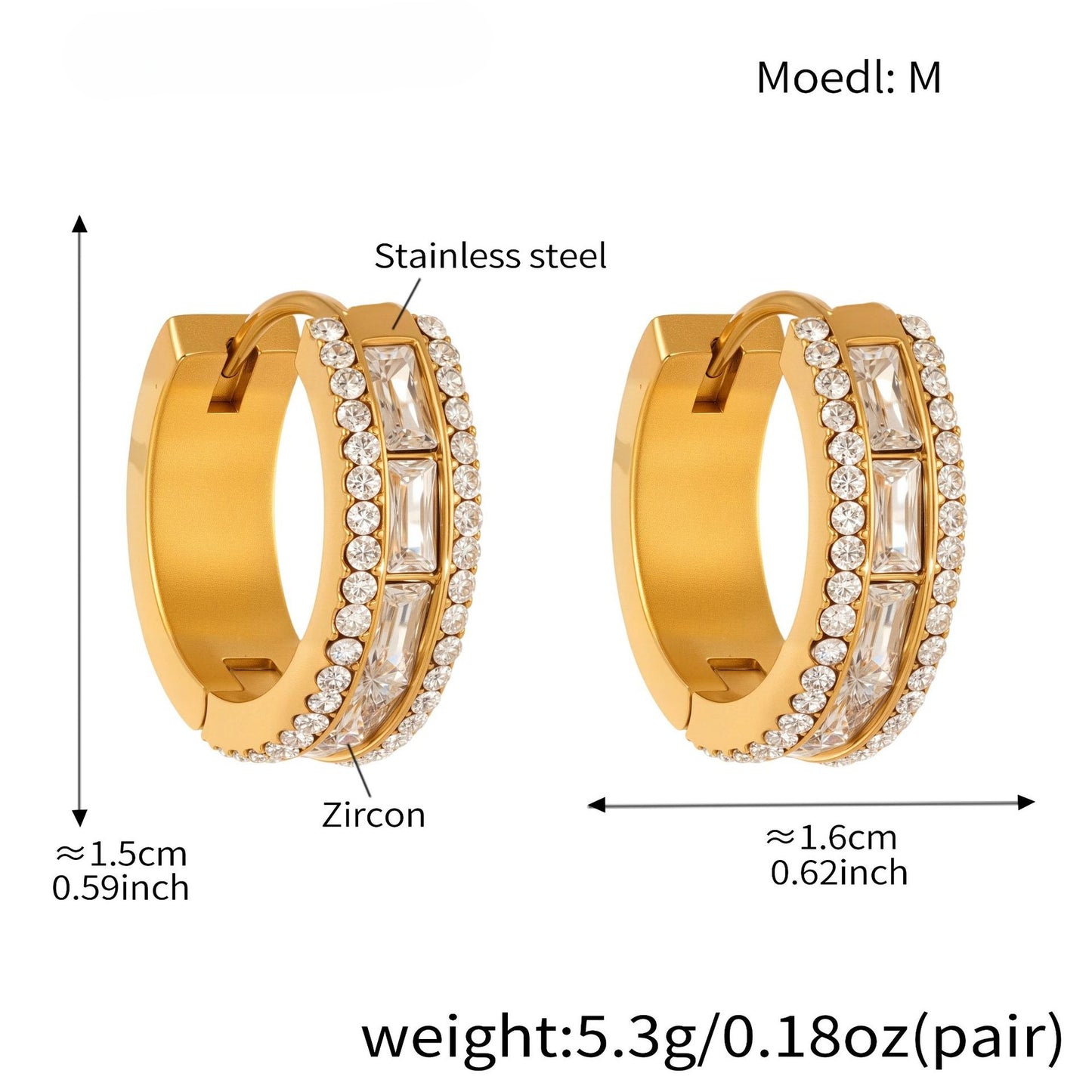 Planderful Elegant Zirconium Ring Earrings For Women