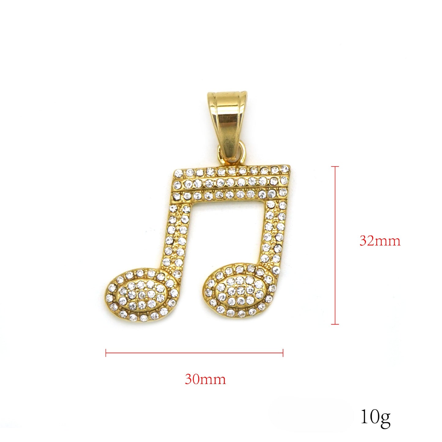 Planderful Everyday Genie Titanium Steel Music Note Necklace Unisex Pendant Trendy Zircon