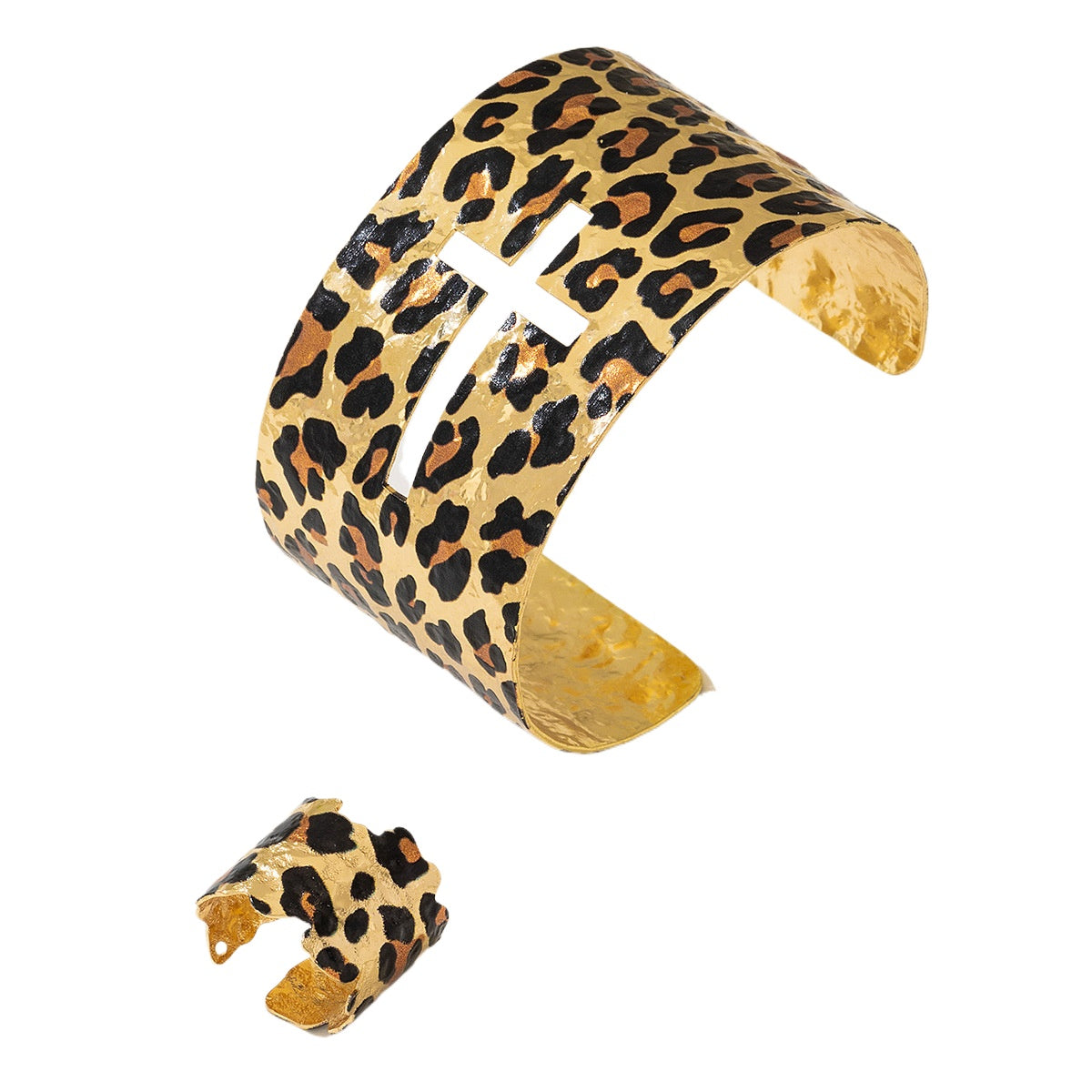 Planderful Vienna Verve Jewelry Set – Retro Metal Leopard Print Design