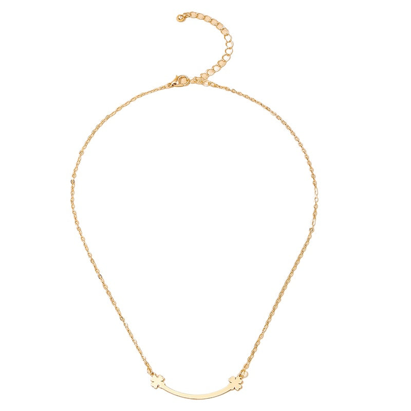 Cross-Border Clover Smiling Face Necklace - Perfect Gift for Her