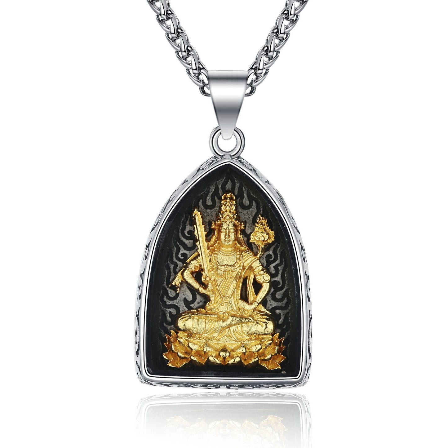 Titanium Steel Necklace – Elegant Buddha Pendant