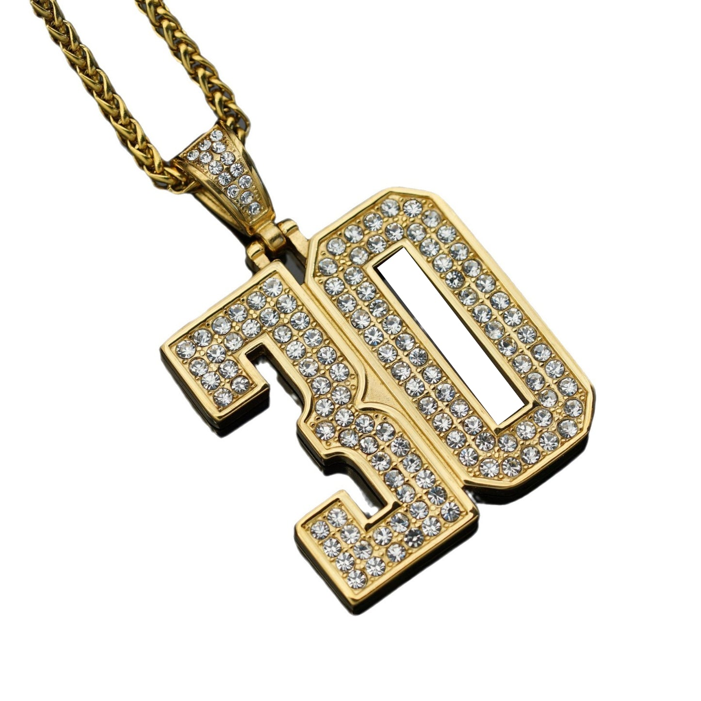 Zircon Necklace – Statement Hip Hop Jewelry In Gold Plated Stainless Steel Pendant