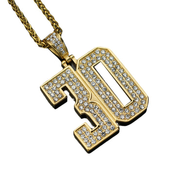 Zircon Necklace – Statement Hip Hop Jewelry In Gold Plated Stainless Steel Pendant