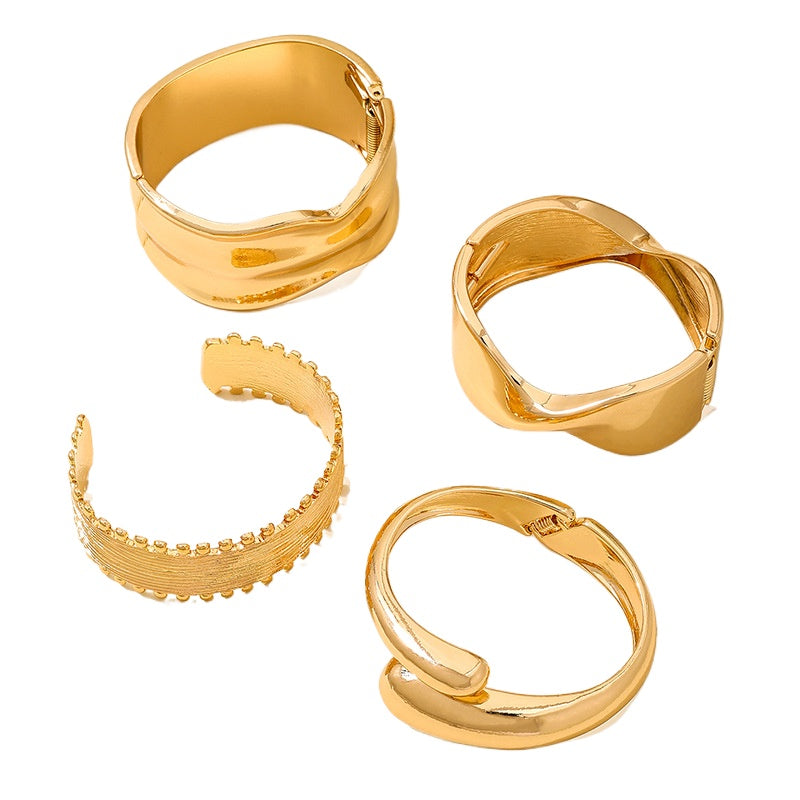 Planderful Vienna Verve Bracelet Set – Fashionable Irregular Heavy Metal Design