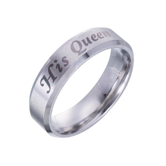 Eternal Love Stainless Steel King and Queen Couple Rings