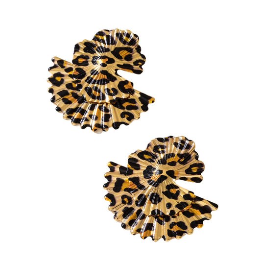 Planderful Vienna Verve Earrings – Fashionable Retro Leopard Print Design