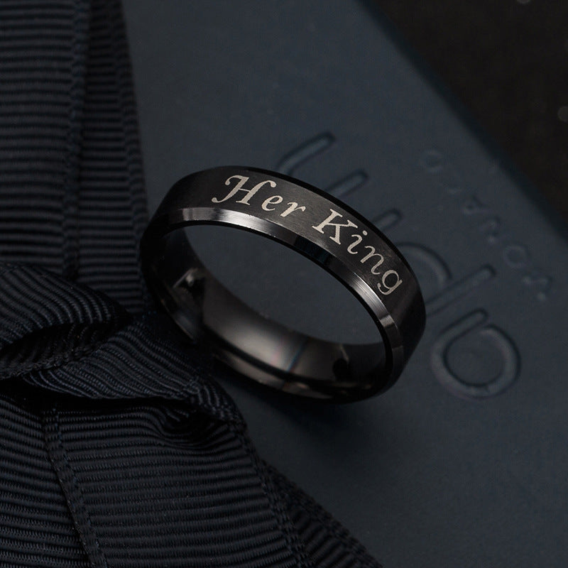 Eternal Love Stainless Steel King and Queen Couple Rings