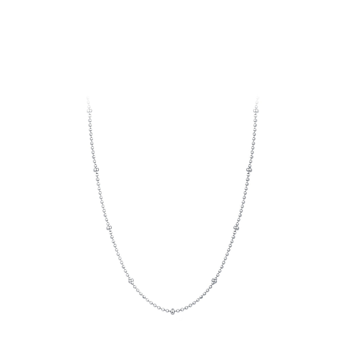 925 Sterling Silver Shimmer Plain Chain Necklace