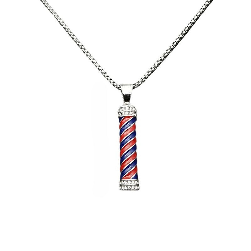 Planderful Everyday Genie Hip Hop Necklace Titanium Steel Gold Plated Zircon Pendant For Men And Women