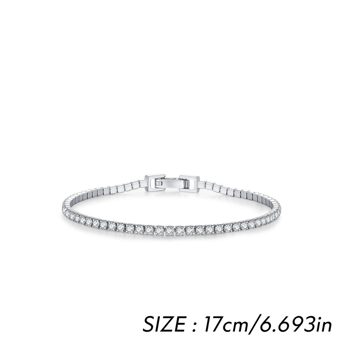 925 Sterling Silver Tennis Zircon Bracelet
