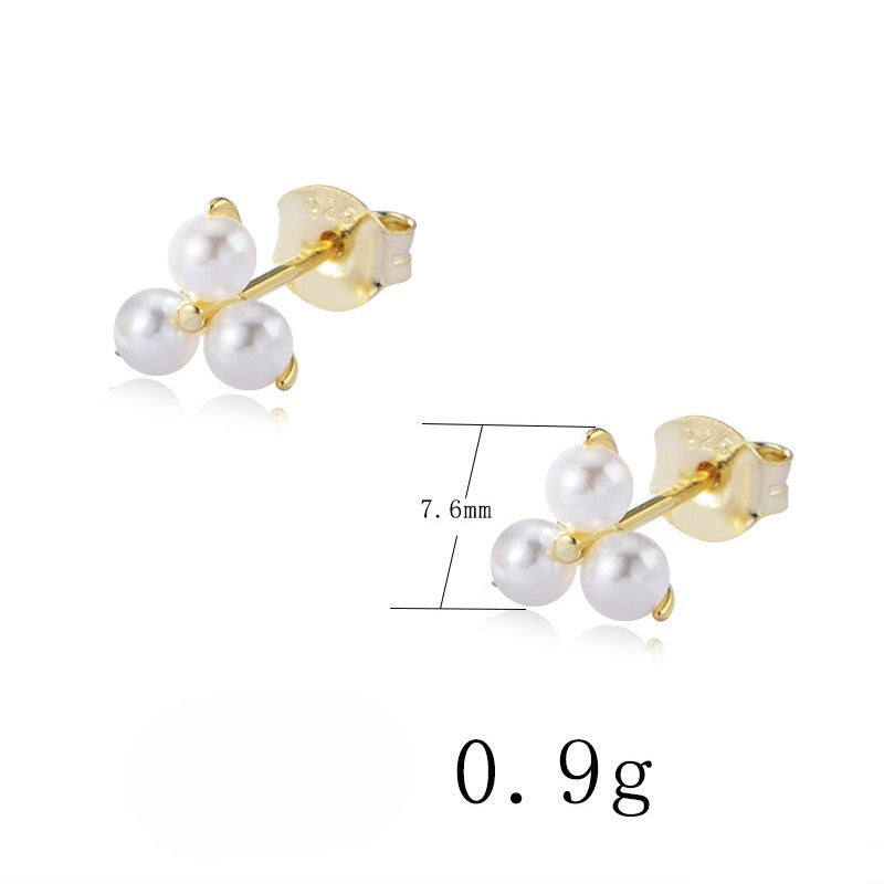 S925 Sterling Silver Pearl Stud Earrings