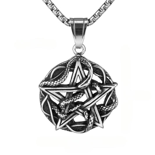 Cross-Border Nordic Viking Snake Pendant Titanium Steel Jewelry