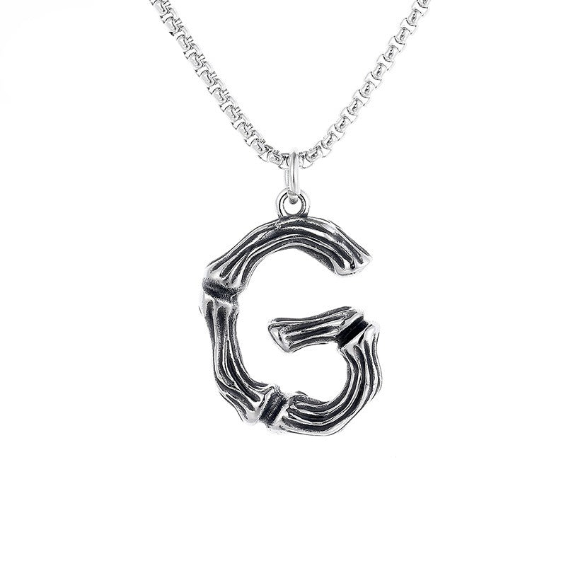 Stainless Steel Necklace – Minimalist 26 Letter Pendant