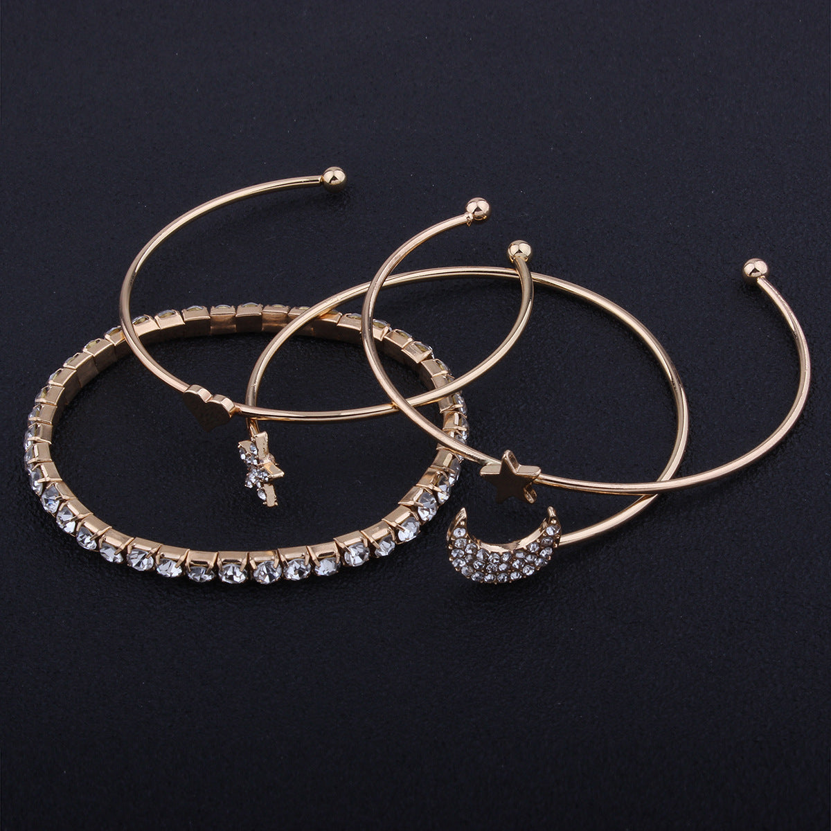 Shimmering Moon and Star Multi-layer Women's Bracelet