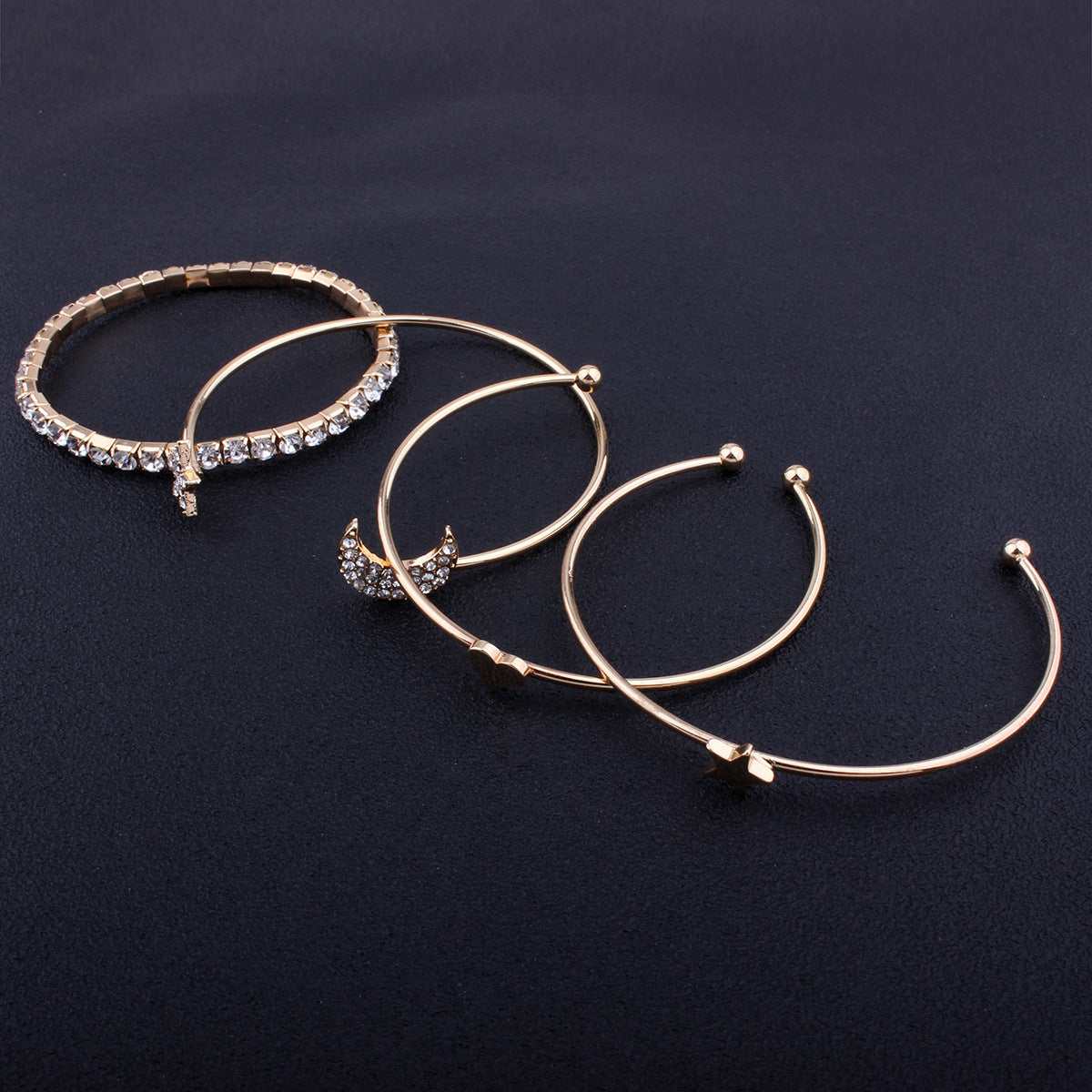 Shimmering Moon and Star Multi-layer Women's Bracelet