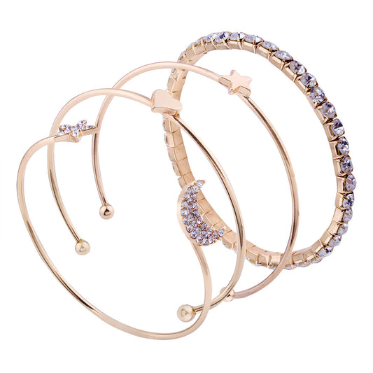 Shimmering Moon and Star Multi-layer Women's Bracelet