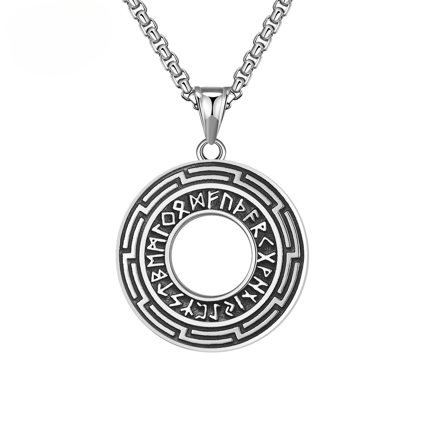 Steel Necklace - Statement Nordic Viking Pendant