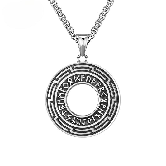 Steel Necklace - Statement Nordic Viking Pendant
