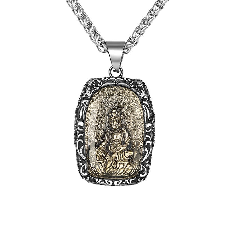 Steel Necklace – Luxury Buddha Zodiac Pendant